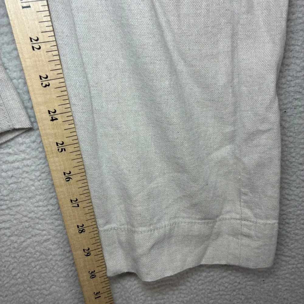 Banana Republic Linen Blend Pants Men 32x30 Beige Slim Straight Chino Summer